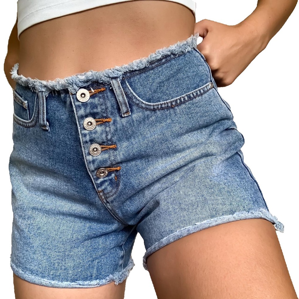 Vintage LA Blues Frayed Mini Shorts